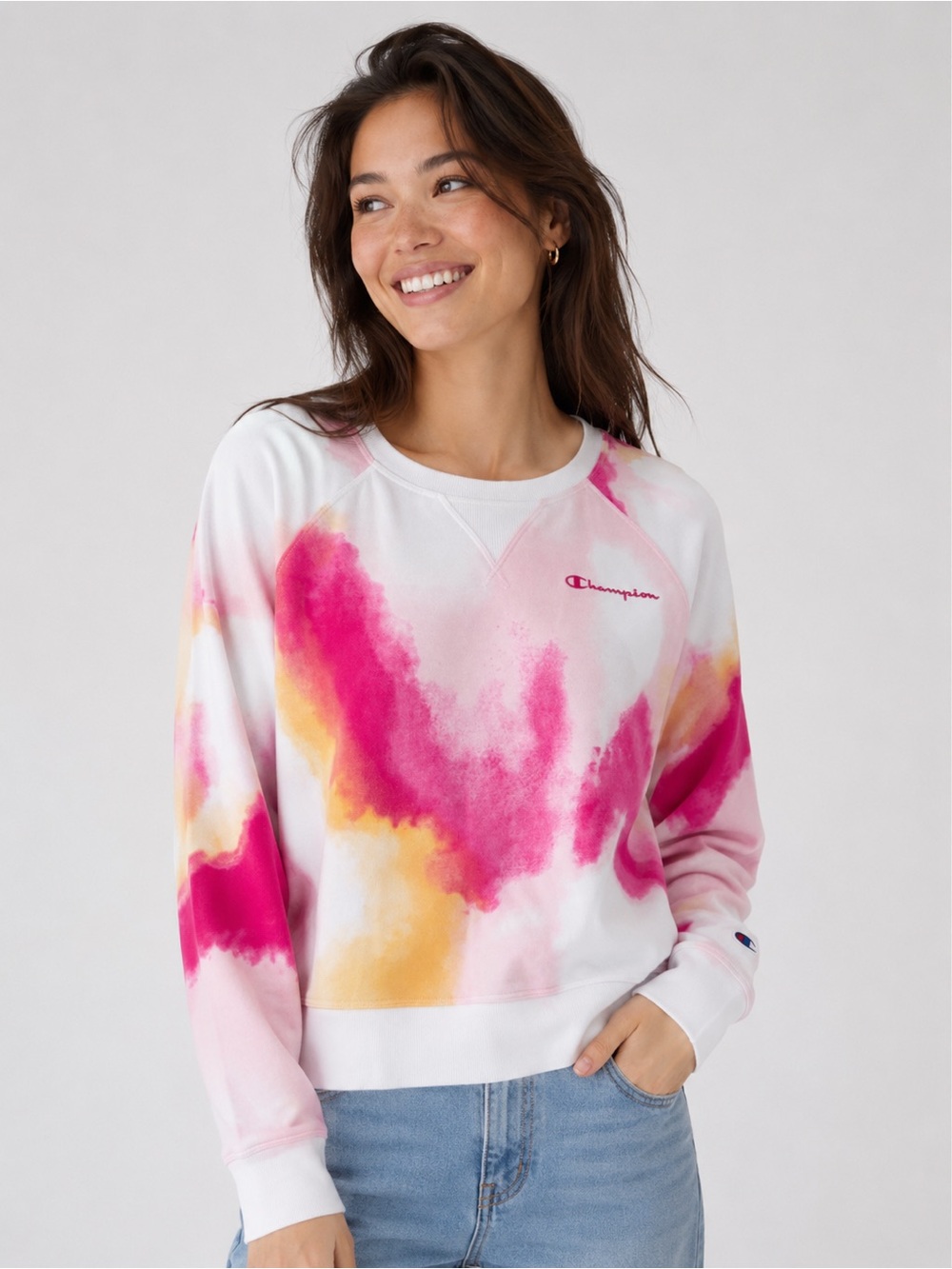 🍓$5 Pick!🍓 Champion Colorful Tie-Dye Crew Neck Sweatshirt